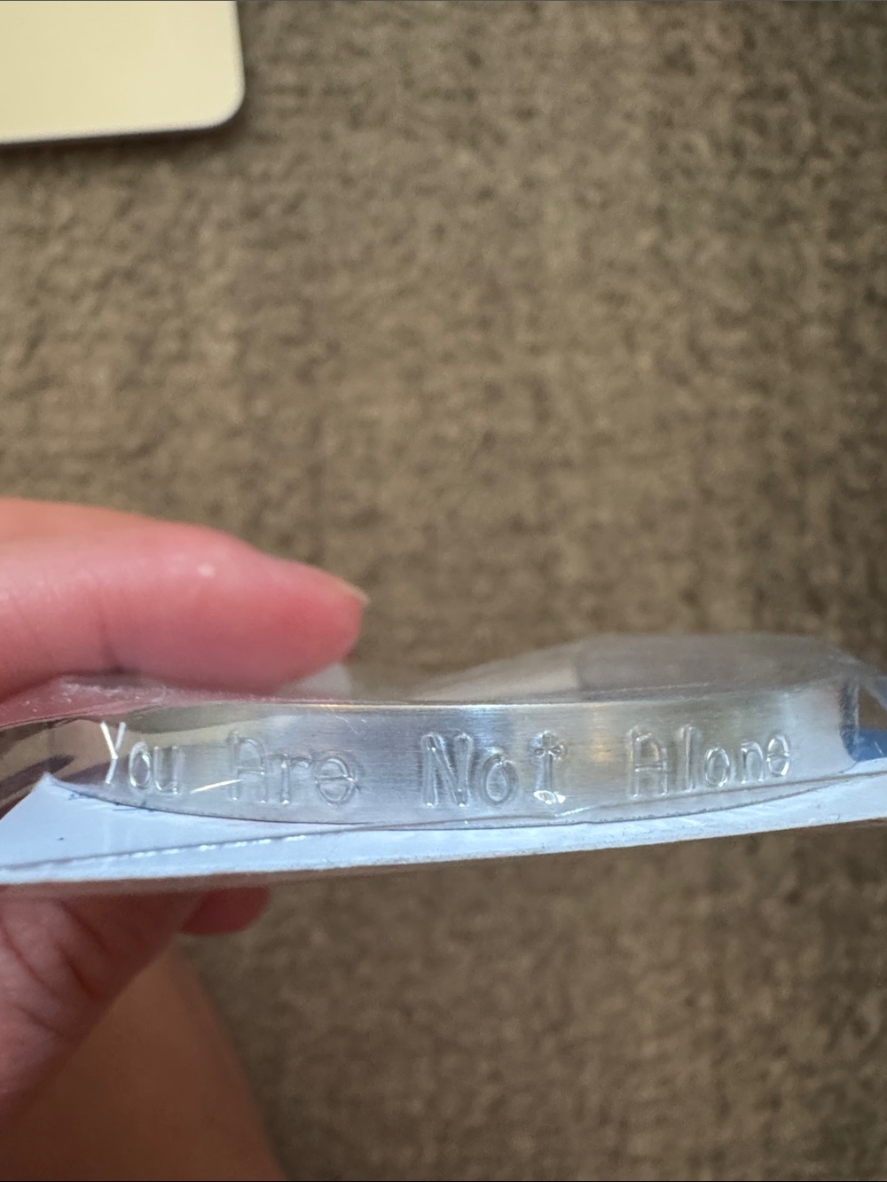 “You Are Not Alone" hand stamped snarklets cuff